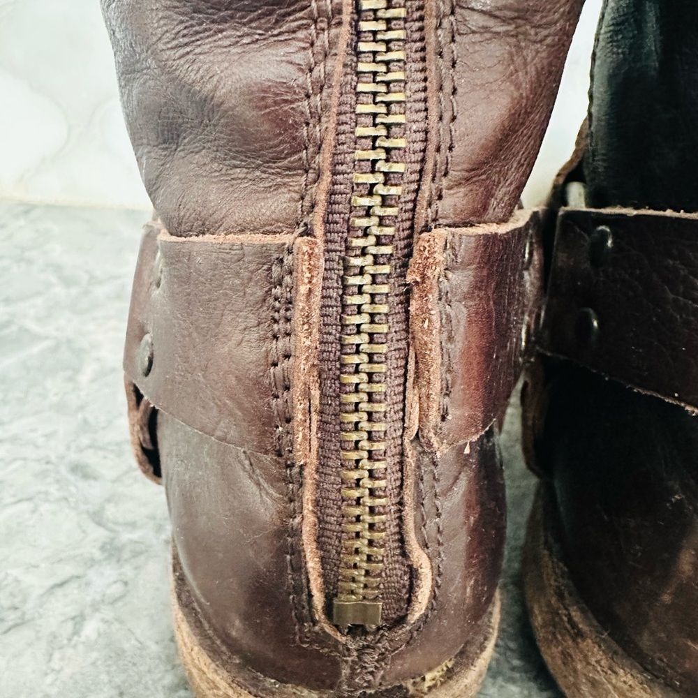 Frye Harness Riding Boots Made in Mexico Brown Leather Women's 7 - Picture 6 of 14
